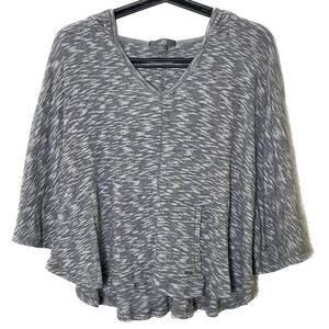 ALO Yoga Sz M Athleisure Heather Gray Hooded Shawl Poncho Oversized Shirt Fall